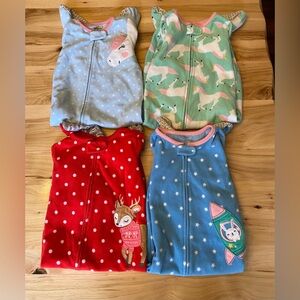 Lot of Carter’s Toddler Girl Fleece Pajamas